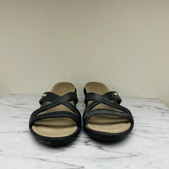 Crocs Patricia II Black Slide Sandals Women’s Size 8 - Picture 2 of 9